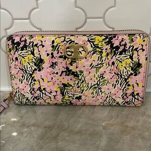 Tory Burch Pink Floral Wallet